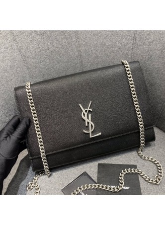  YSL KATE BAG LARGE 28CM SMOOTH/CAVIAR LEATHER-BLACK